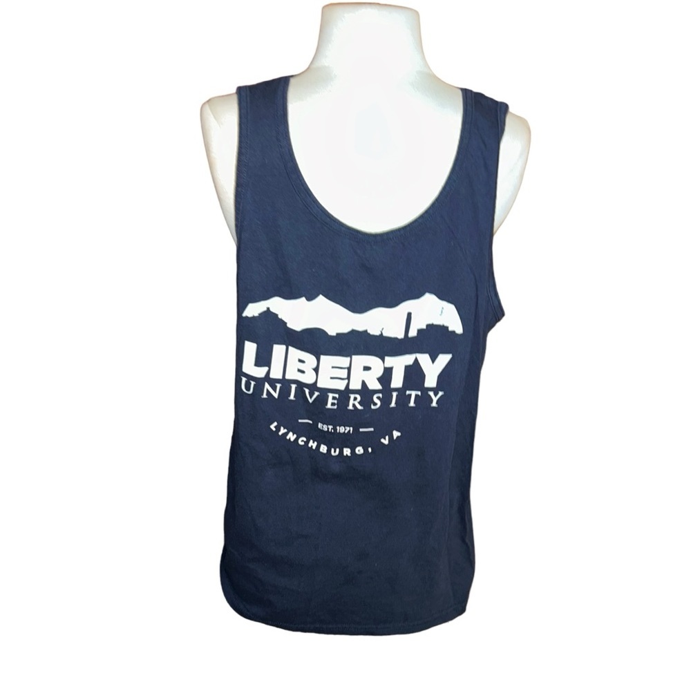 liberty university Flames navy tank top running shirt M medium